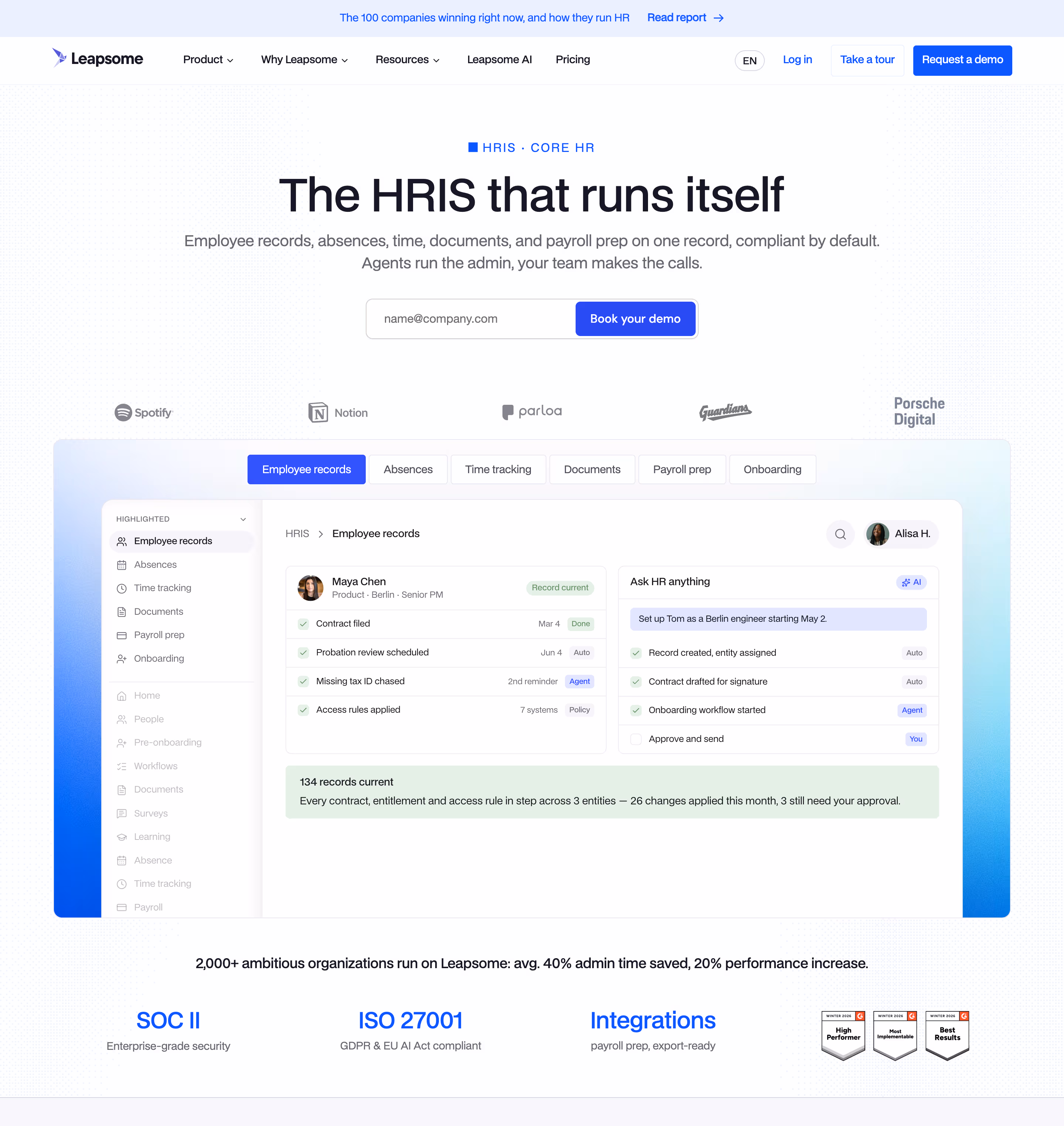 Leapsome website redesign