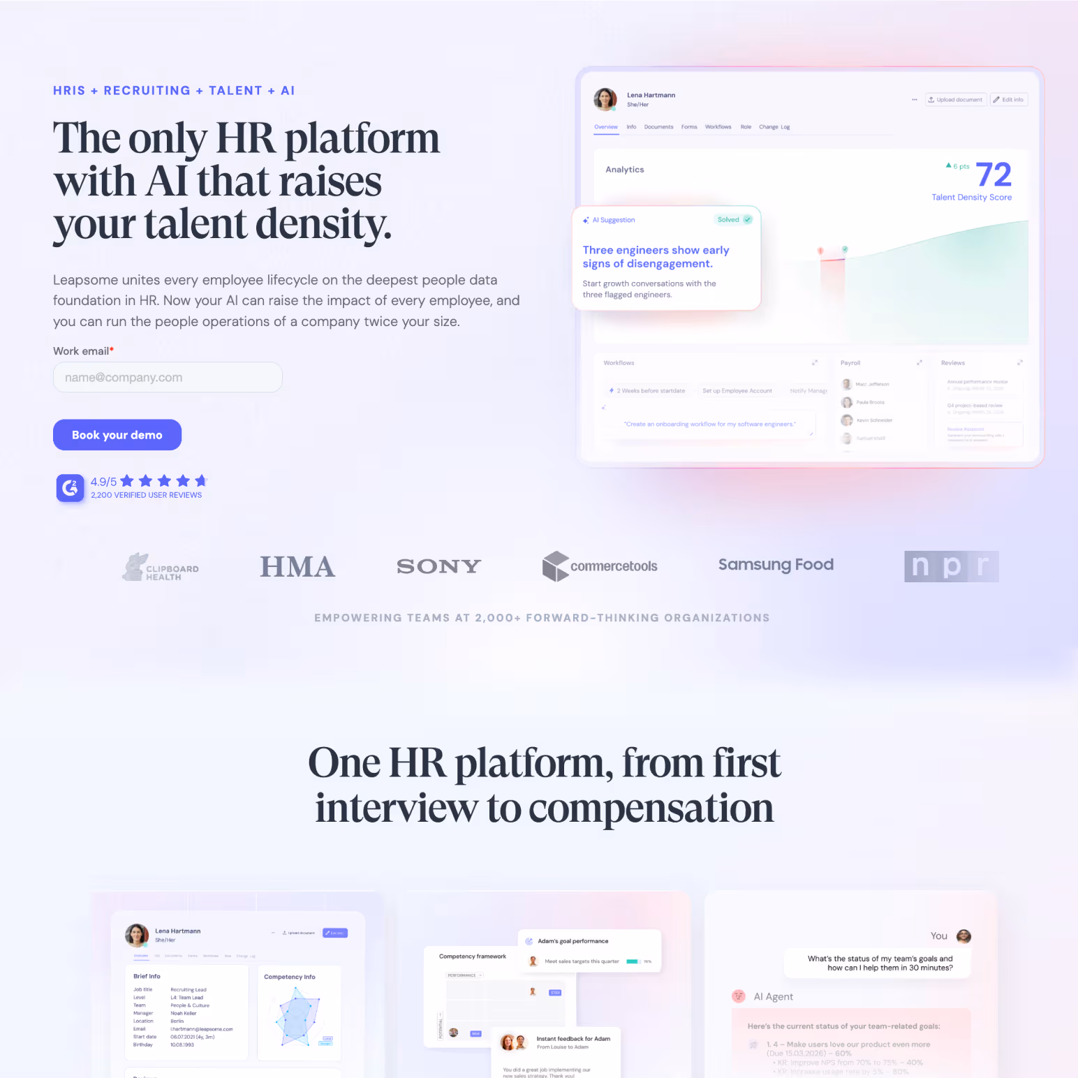 Leapsome website redesign