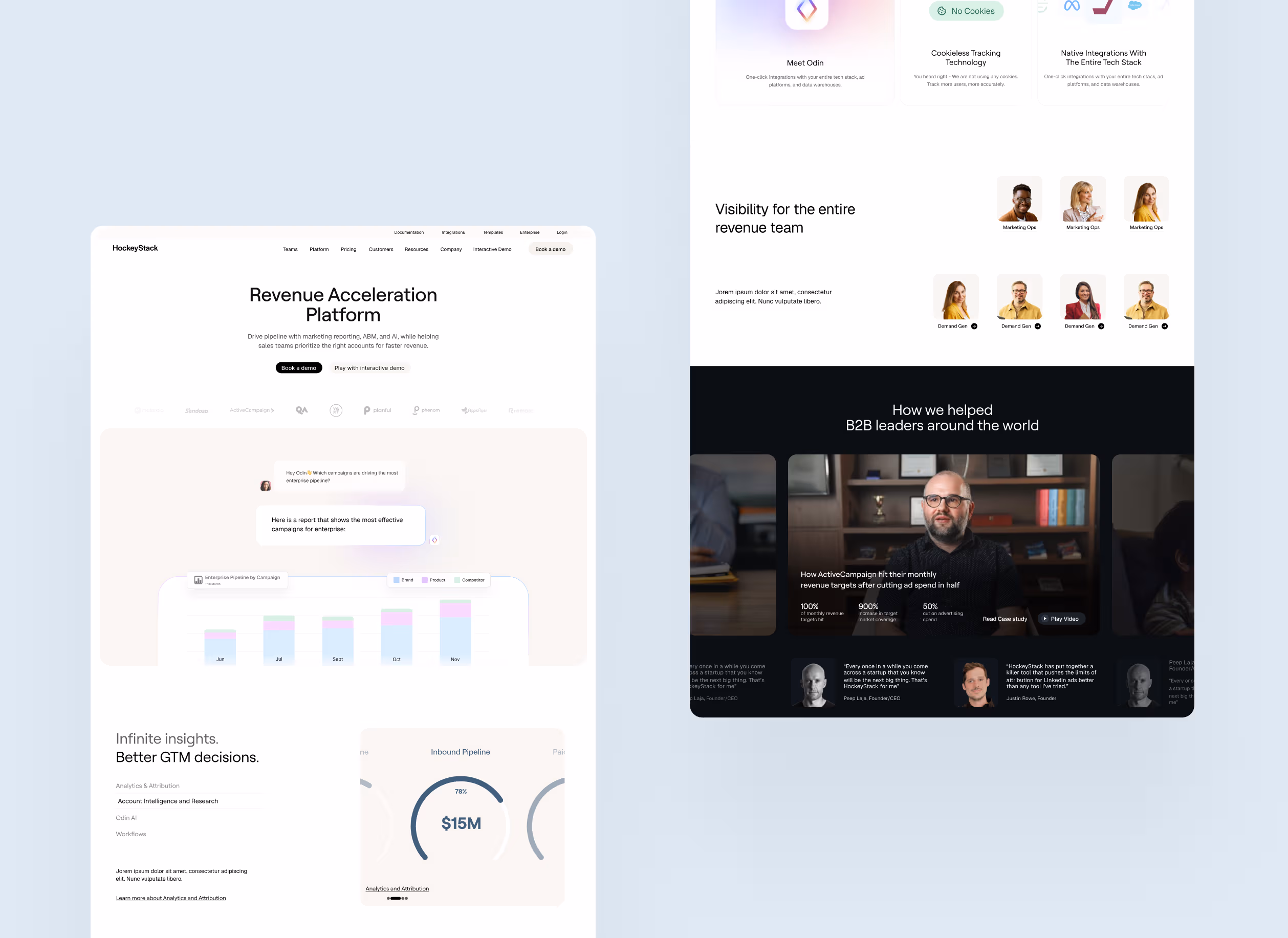 HockeyStack homepage redesign